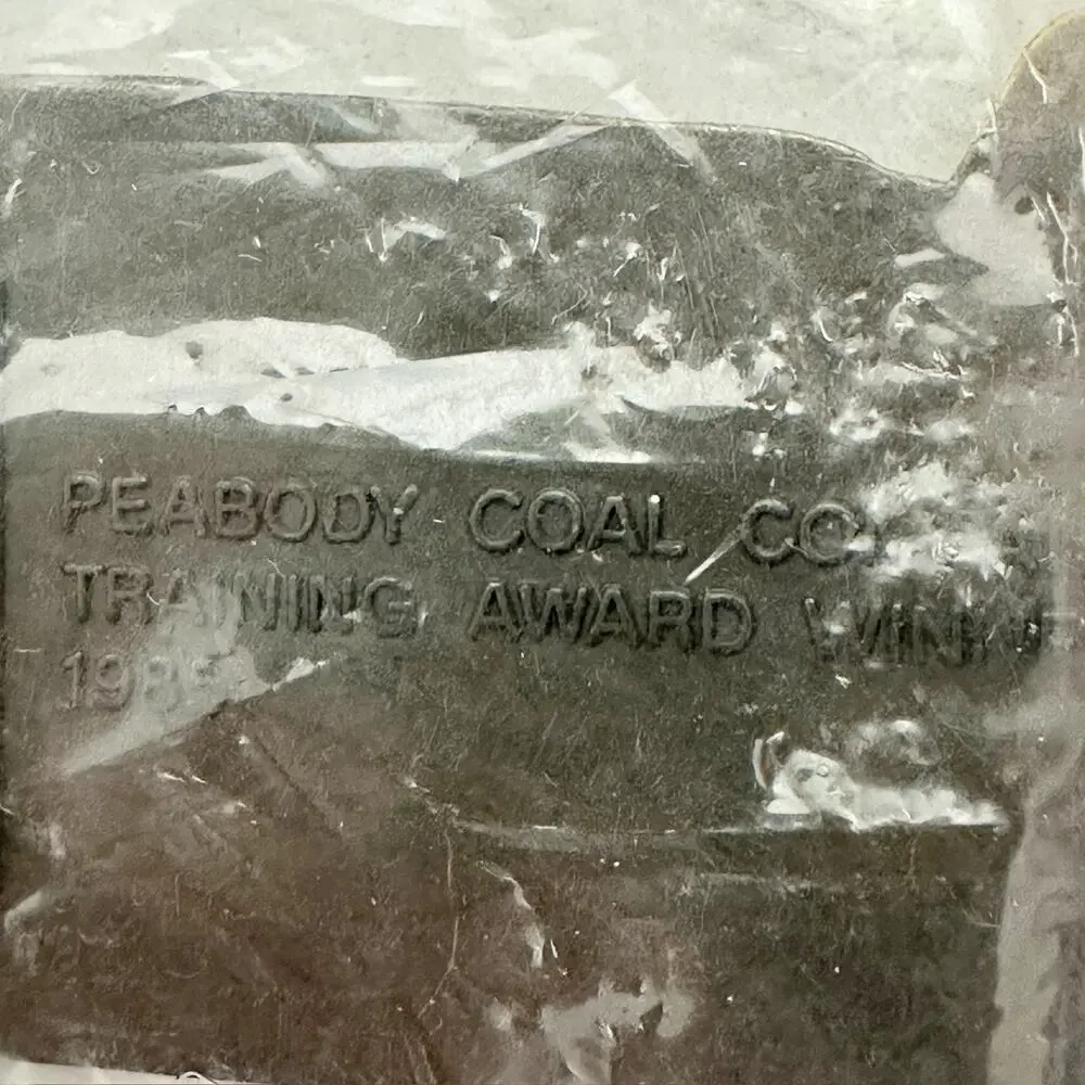 Vintage 1985 Peabody Coal Power for Progress Mining Belt Buckle Collectible ✨